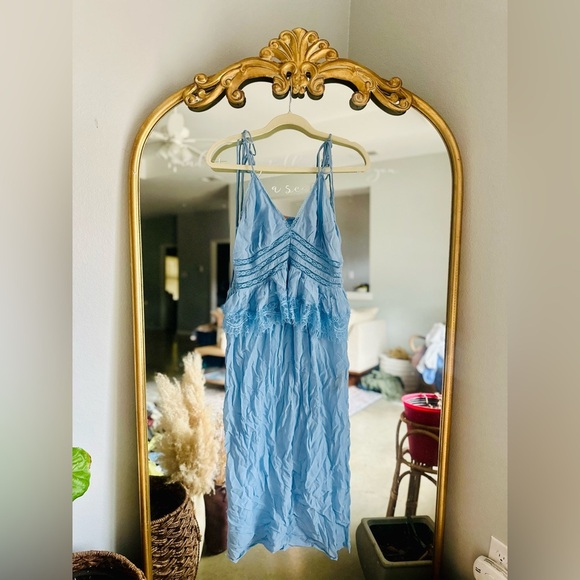 Free people kiki slip blue midi dress nwot xl - Picture 2 of 2